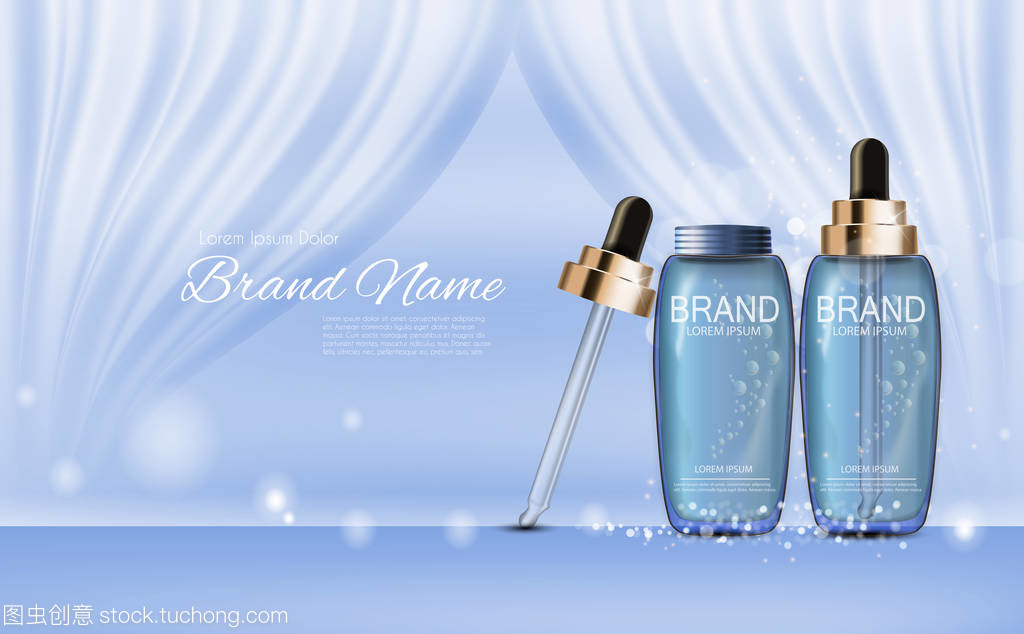 設(shè)計廣告或雜志背景的化妝品產(chǎn)品模板。3d 的現(xiàn)實載體 Iillustration